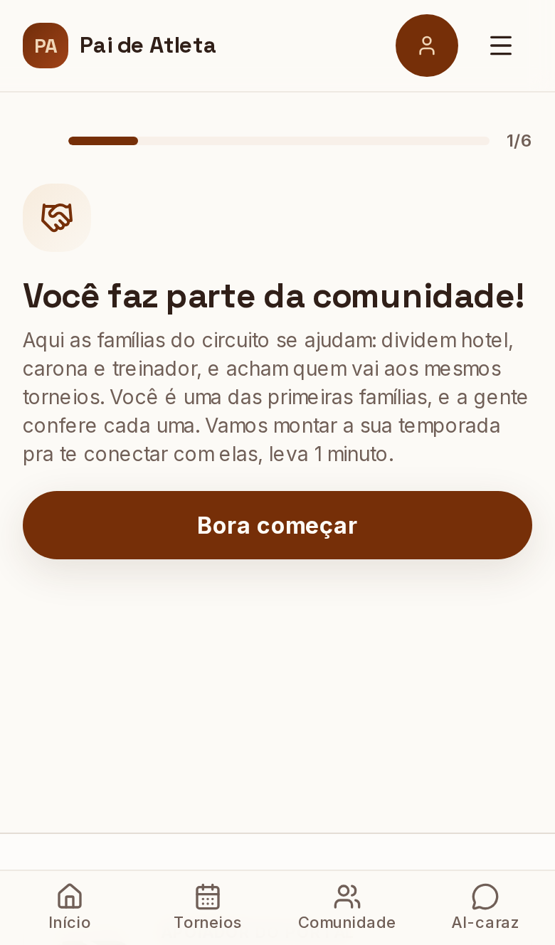Onboarding: monte sua temporada